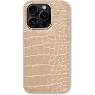 Vegan Leather Case Warm Beige Croco