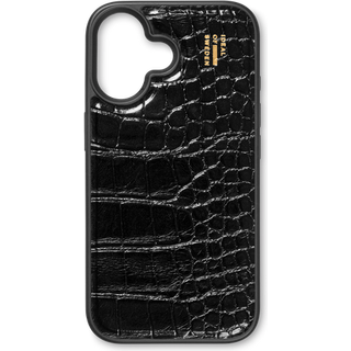 iPhone 16 Plus iDeal Of Sweden Vegan Leather Case - Black Croco