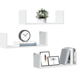 væghylder 3 stk. 58x18x18 cm konstrueret træ hvid