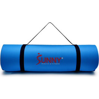 Sunny Health & Fitness Premium 1/2-tommer Ekstra tyk tr?ning Yoga Mat Lukken Slip High Density Pilates og gulvtr?ning Elastisk rem b?rbar med b?r