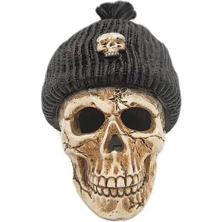 Halloween kranie med LED-lys 11x12 cm - flere varianter- assorteret
