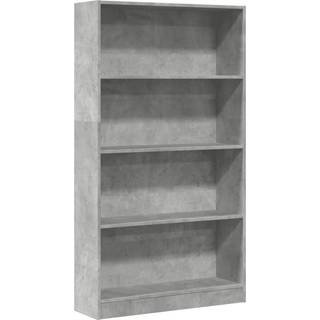 bogreol 80x24x143 cm konstrueret træ betongrå