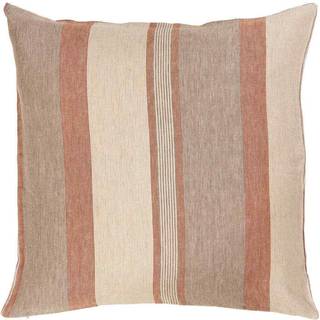Ib Laursen hør pudebetræk 50x50 cm brun/rustfarvede striber