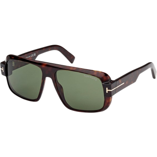 TOM FORD Mand FT1101 TURNER 52N Solbriller Acetat Havana Grøn Firkantet Normal