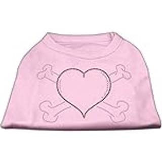 Hjärta och tvärben strassskjortor ljusrosa m