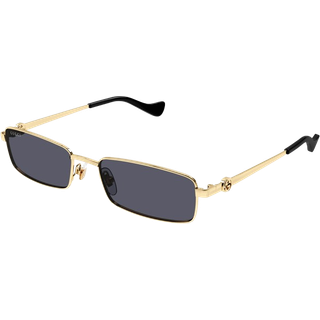 Gucci Kvinde GG1600S 001 Solbriller Metal Guld Grå Firkantet