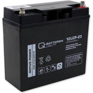 Q-Batteries 12LCP-23 12V 23Ah deep cycle AGM batteri (Forbrugsbatteri) M5 terminal
