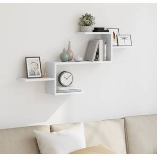 væghylde 104x15x49 cm konstrueret træ hvid