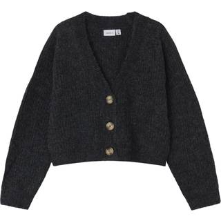 Name It Dark Grey Melange Boxy Short Strikcardigan - Str. 6y 116cm