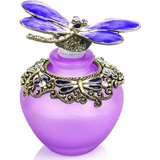 Yu Feng 40ml Fancy Purple Dragonfly Tom påfyldelig glasparfumeflaske Retro Frostet sommerfugl Låg parfumeflaske