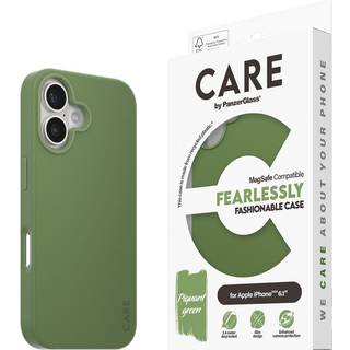 CARE by PanzerGlass iPhone 16 FASHION Fearlessly Fashionable Cover - MagSafe Kompatibel - Piquant Green