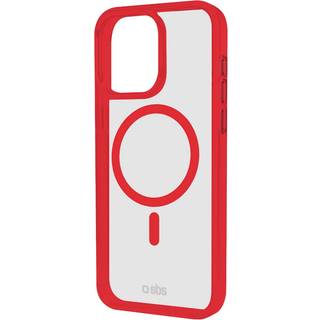 SBS Mag Frame iPhone 16 Pro Max Bagside Cover - MagSafe Kompatibel - Gennemsigtig / Rød