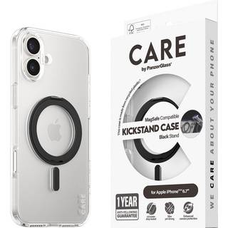CARE by PanzerGlass iPhone 16 Plus Feature Kickstand Case - MagSafe Kompatibel - Transparent / Black