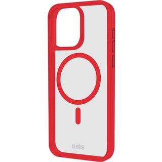 SBS Mag Frame iPhone 16 Pro Bagside Cover - MagSafe Kompatibel - Gennemsigtig / Rød