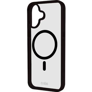 SBS Mag Frame iPhone 16 Plus Bagside Cover - MagSafe Kompatibel - Gennemsigtig / Sort