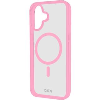 SBS Mag Frame iPhone 16 Bagside Cover - MagSafe Kompatibel - Gennemsigtig / Lyserød