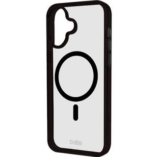 SBS Mag Frame iPhone 16 Bagside Cover - MagSafe Kompatibel - Gennemsigtig / Sort