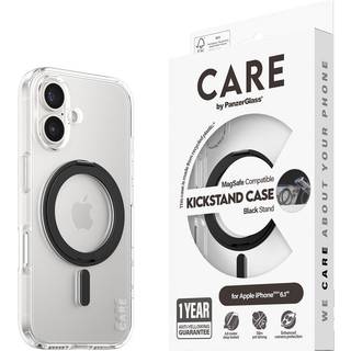 PanzerGlass CARE Kickstand Sort til Apple iPhone 16