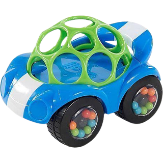 Bright Starts Oball Rattle & Roll Buggie - blå legetøjsbil med farverige perler i hjulene