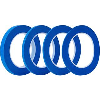 Qdishi 4 ruller fine linje tape (blå) Fineline maskeringstape i 1/16 1/8 1/4 og 1/2 tommer bred x 52 yard lang bilmaskeringstape til DIY bil auto