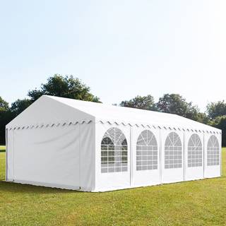 6x10m, Partytelt, PVC-teltdug, hvid, med bundramme - (7846)