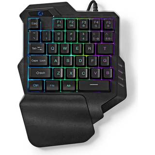 Nedis - Wired Gaming Keyboard | USB Type-A | Membrane Nøgler | RGB | Enhånds | Universel | USB Drevet | Strømkabellængde: 1.60 m | Gaming - GKBDS110BK