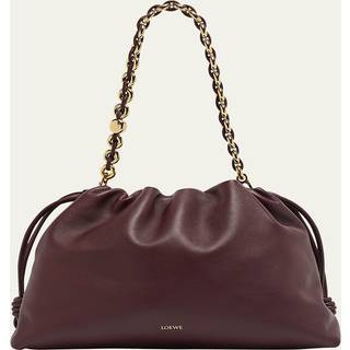 Loewe Flamenco Large leather clutch - burgundy - One Size