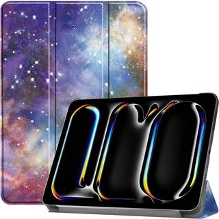 EIDERWOOD iPad Pro 11" (2024) Tri-Fold Kunstlæder Flip Cover m. Vågeblus Funktion - Galakse