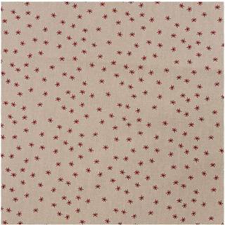 Stoff Sterne natur-rot 140cm breit - Natur, Rot