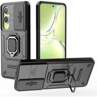 OnePlus Nord CE4 Lite/Oppo K12x Roterende Ring Hybrid Cover med Kameraskjold - Sort
