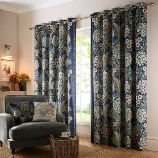 Appletree Appletree Navy Evelina Velvet Lined Pair of Eyelet Curtains