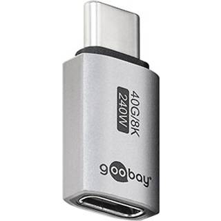 USB-C 4.0 til USB-C Hun, adapter, lige, grå