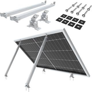 NuaSol - Justerbart solpanelbeslag 15-30° - vejrbestandigt aluminium, inkl. skruesæt - Sølv