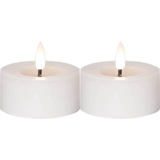 LED Fyrfadslys Flamme Flow 55mm, 2-pak Hvid