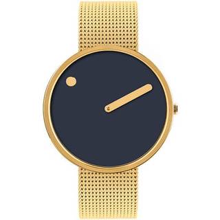 Picto ur - Midnight blue skive, mesh lænke - 40 mm