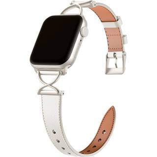 Apple Watch (38/40/SE/41/42mm) Neutralt Kunst Læder Rem - Hvid