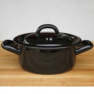 Riess Classic Riesen & Zwerge - Zwerg 12 cm / 0,5 L - Emaille - Weiß,Schwarz
