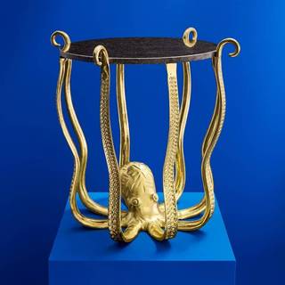 Werner Voss Sidobord Octopus Guld, Svart Blank