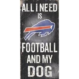 Fan kreationer N0640 Buffalo Bills Fodbold og min hund Sign Navy 6 """" X 12 """"