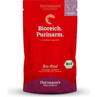 Herrmann's Manufaktur Selection Sensible vådfoder til hunde med økologisk oksekød og gulerødder 153.00 DKK/1 kg (14 x 150.0g)