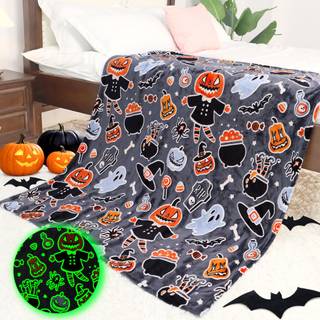 Halloween t?ppe hyggelig bl?d letv?gt fleece efter?r gr?skar kast t?pper gl?d i de m?rke t?pper gaver indretning til piger drenge teenagere b?rn