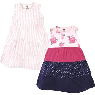 Hudson Baby Girls 'Toddler Cotton Kjoler Pink Navy Floral 4t