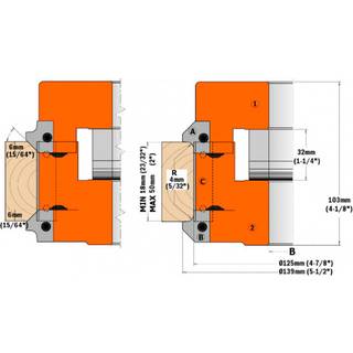 CMT Radieplatte R4+45° 2 stk. CMT - 695.005.A4