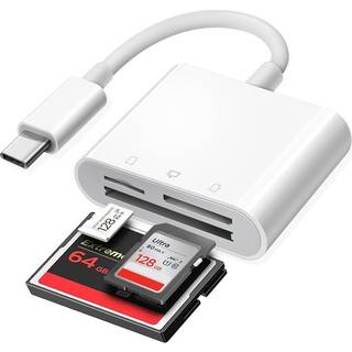 NÖRDIC USB-C kortlæser 3 slot CF, SD, MicroSD UHS-I