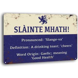 Bayabu Wall Decor Scotland Slaint Mhath! Tin Sign Vintage Signs Metal Plaques Plakat til pub garage mand Cave Cafe 8 x 12 tommer
