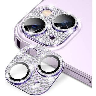 iPhone 13 / 13 Mini Enkay Glasbeskyttelse til Kameralinse m. Rhinsten - Lilla