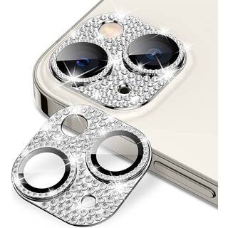 iPhone 13 / 13 Mini Enkay Glasbeskyttelse til Kameralinse m. Rhinsten - Sølv