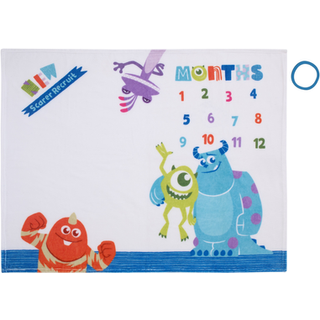 Disney Monsters Inc. White Blue and Green New Scarder rekrutterer super blød foto op milepæl baby tæppe