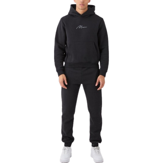 Mens Black Man Signature Boxy Hooded Tracksuit