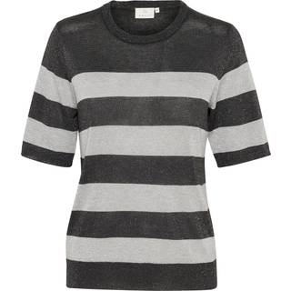Kaffe Kaankra Short Sleeve Pullover Strik 10552371 Grey M./Dark G. M. Bold Stripe (SMALL)